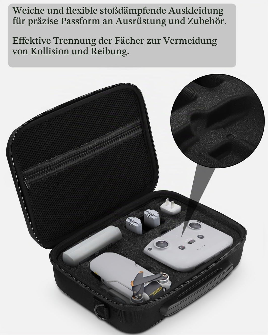 Tasche für DJI Mini 4K/2 SE Drohne, Tragbare Tragetasche für Drohne, RC-N1C Fernsteuerung, Propeller
