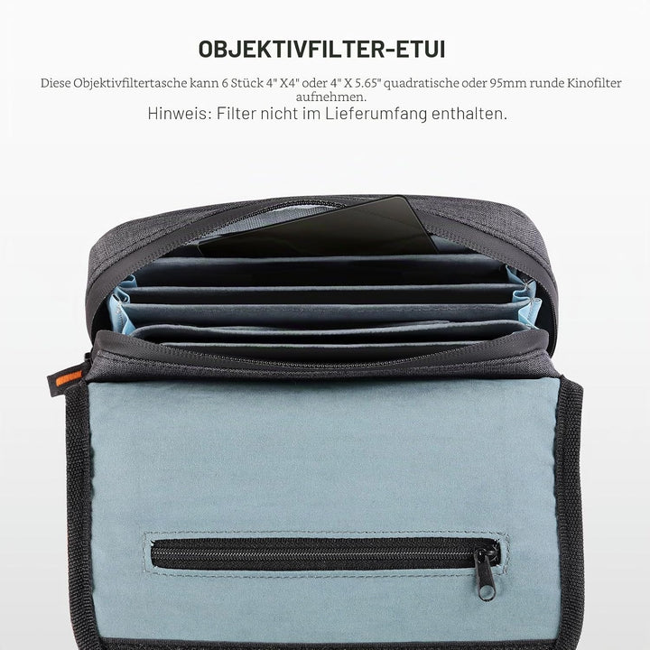 NEEWER Kamera Objektiv Filtertasche mit wasserabweisender Hartschale, 6 weichen Taschen, Schultergur