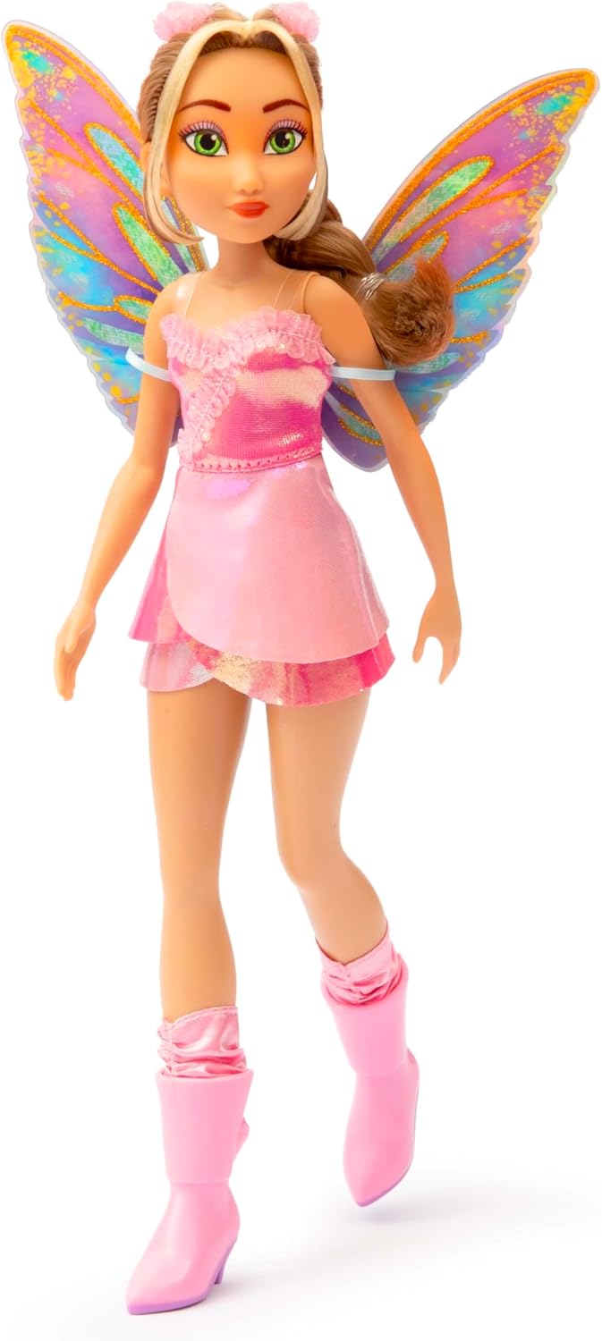 Winx Club Fairy Doll – Flora with Glitter Wings & Articulated Joints – Magical Fairy Transformation