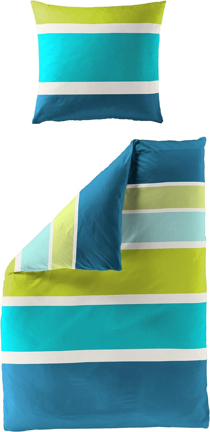 Bierbaum Bettwäsche 4757, Mako-Satin, Designed in Germany, petrol 67, 155x220 + 80x80 cm, Komfortgrö