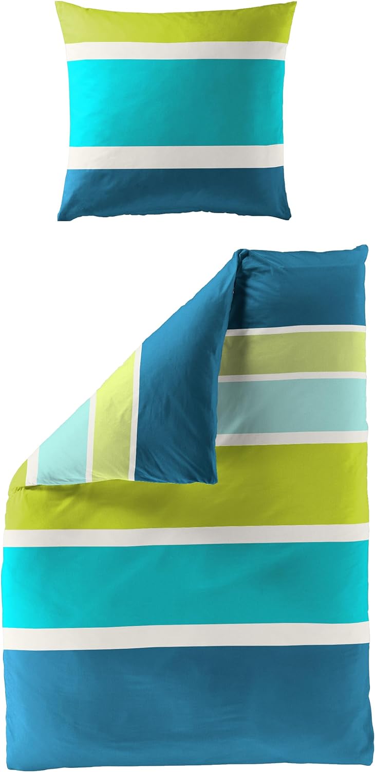 Bierbaum Bettwäsche 4757, Mako-Satin, Designed in Germany, petrol 67, 155x220 + 80x80 cm, Komfortgrö