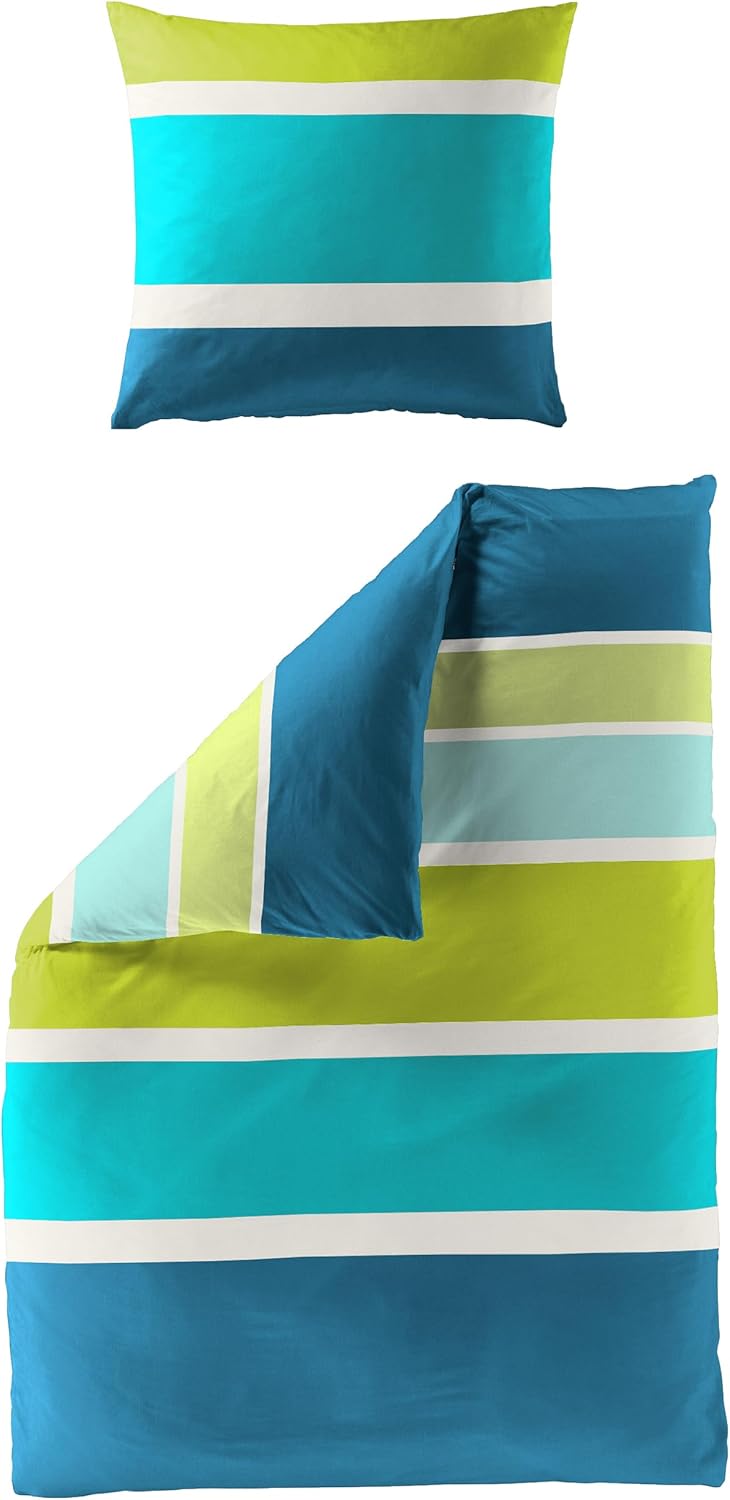 Bierbaum Bettwäsche 4757, Mako-Satin, Designed in Germany, petrol 67, 135x200 + 80x80 cm 135 cm x 20