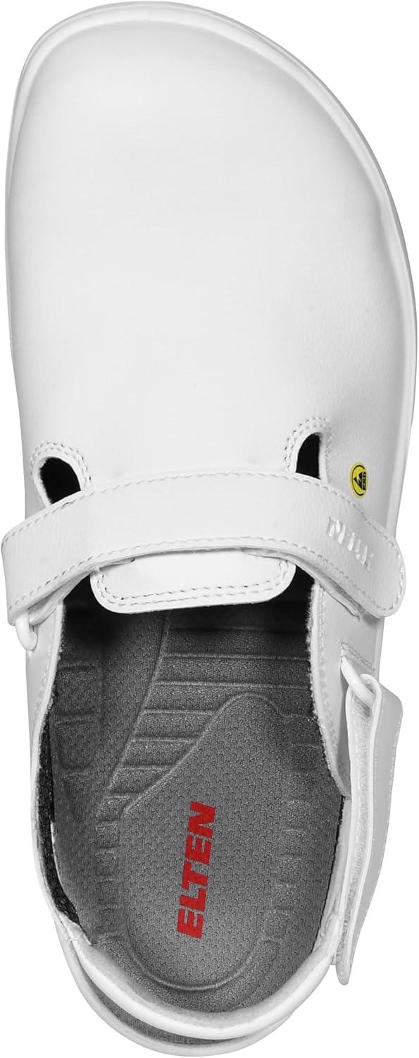 Berufsschuhe ELTEN MICHEL WHITE ESD SB, Herren, Clogs, leicht, weiss, Stahlkappe - Grösse 47 47 EU,