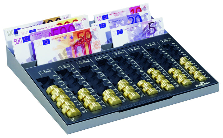 Durable Euroboard XL Zählbrett mit 8 Banknotenfächern, anthrazit, 178157, 8 Banknotenfächer