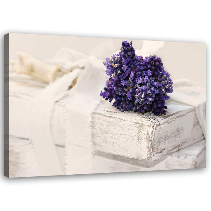 Feeby Wanddeko Lavendel Leinwandbild Kunstdruck Blumen Violett 90x60 cm Leinwandbild 90x60 cm Violet