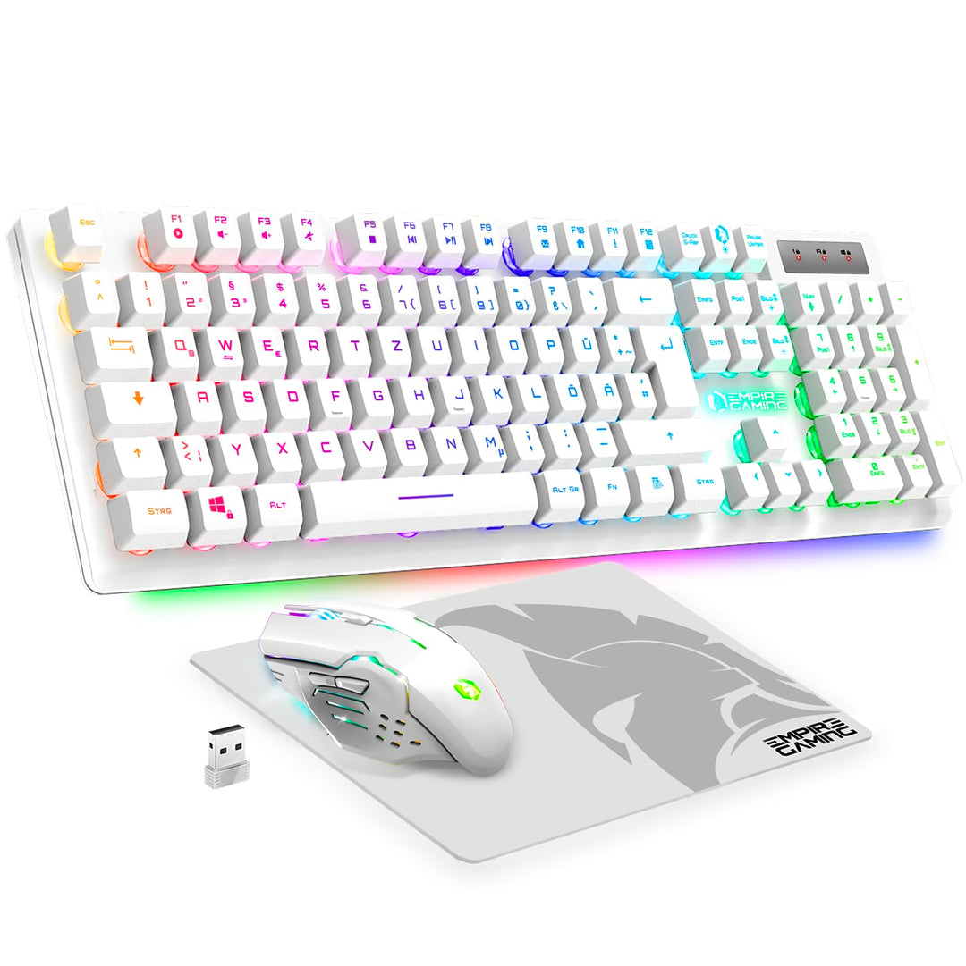 EMPIRE GAMING - Armor RF800 Wireless Wiederaufladbare Gaming Tastatur und Maus Set QWERTZ (DE-Layout