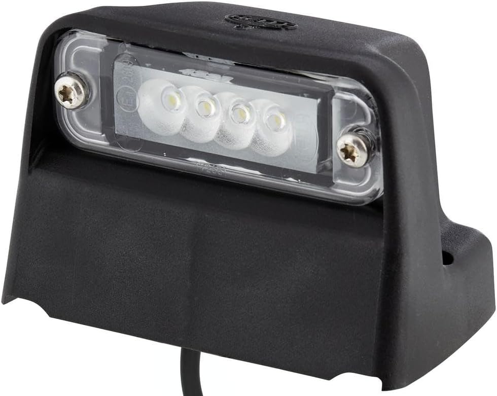 HELLA - Kennzeichenleuchte - LED - 24V - geschraubt/Anbau - Lichtscheibenfarbe: glasklar - Kabel: 20