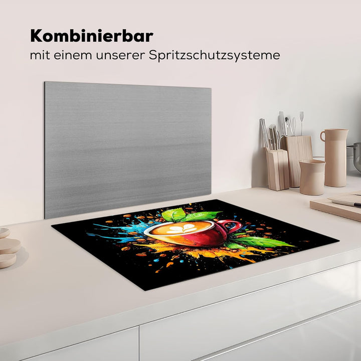 Herdabdeckplatte 70x52 cm Einteilig Herdabdeckung Abdeckplatte für Ceranfeld Abdeckung Induktionskoc