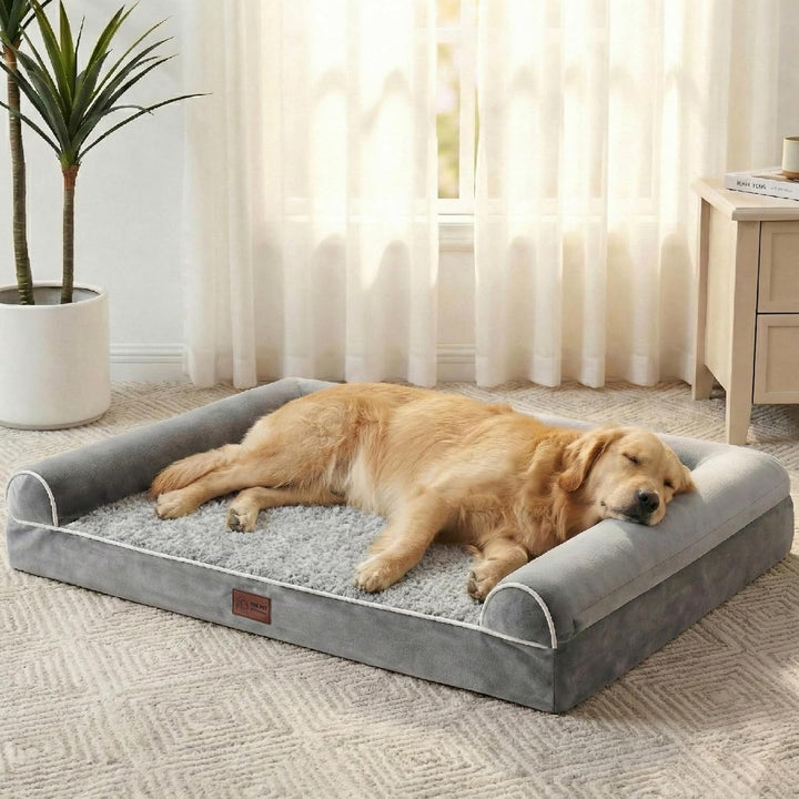 WESTERN HOME Orthopädisches Hundebett mittelgrosse Hunde hundesofa Hundecouch Hunde Bettchen mit Hoh