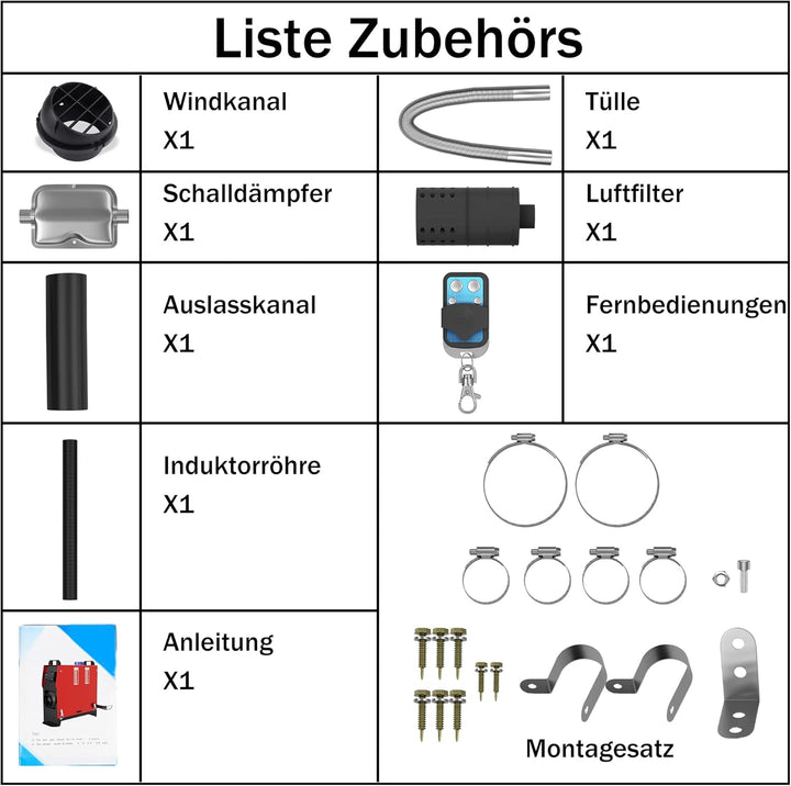 UISEBRT 12V Diesel Standheizung 8kw, Standhezung Dieselheizung Diesel Lufterhitzer, Air Diesel Heizu