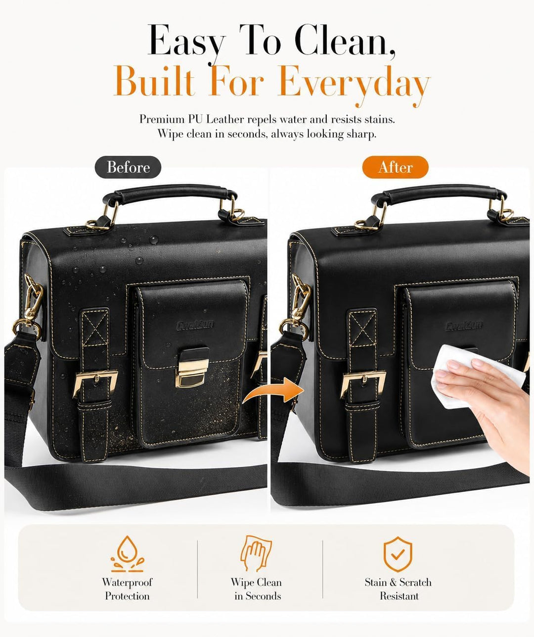Cwatcun Kameratasche Kamera Umhängetasche Kompaktkamera Tasche Wasserdicht Retro Kompatibel für Cano