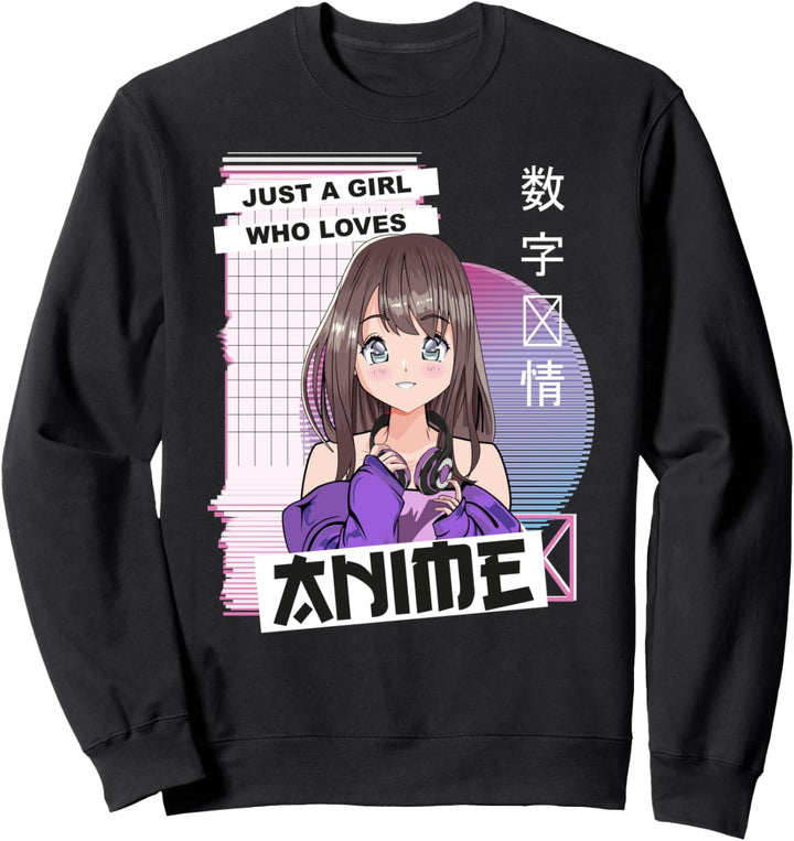 Japanisch Kawaii Otaku Anime Mädchen - Vaporwave Ästhetik Sweatshirt