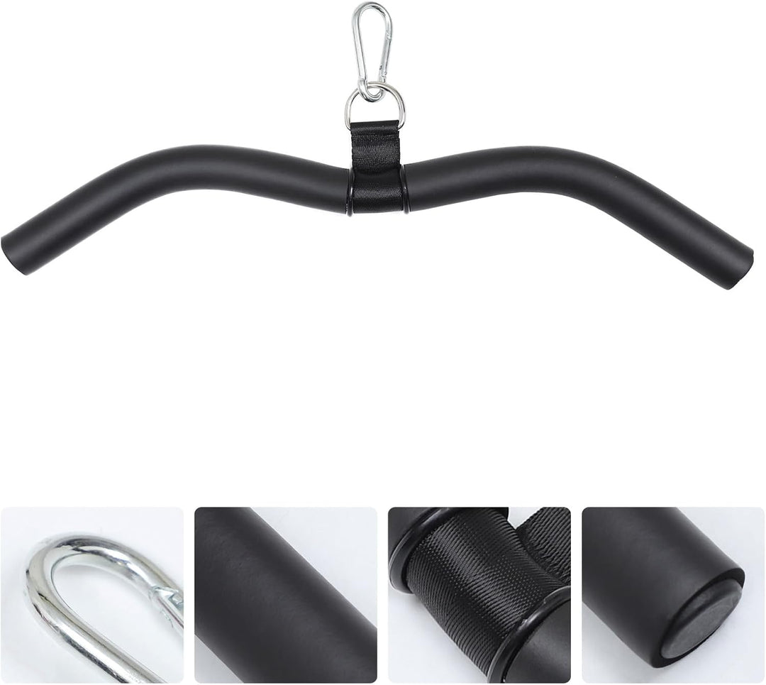 Homoyoyo Latzug Stange aus Stahl mit Ergonomischem Bogengriff Kabelzug Zubehör für Bizeps und Rücken