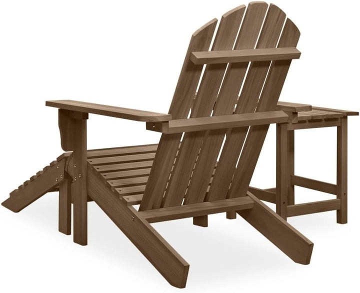 vidaXL Tannenholz Massiv Adirondack Gartenstuhl mit Fussstütze Tisch Deckchair Liegestuhl Gartenmöbe