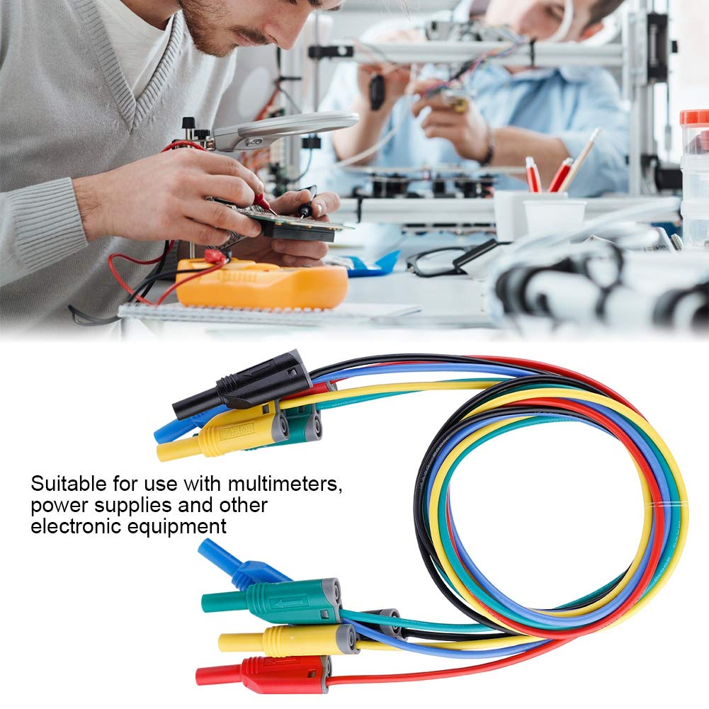 5 Stück 4-mm-Bananenstecker-Kabelsatz 14AWG Messleitung Elektrischer Prüfdraht für Multimeter