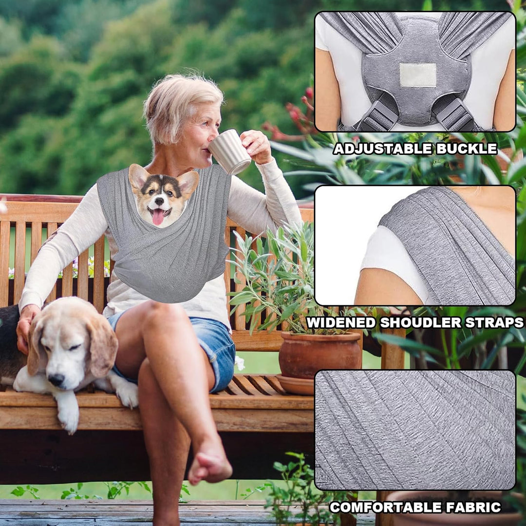 Amexo Freihändige Hundetasche, Tragetasche Hund Tragetuch für Hunde Frontpaket Hundetragetuch mit Ve