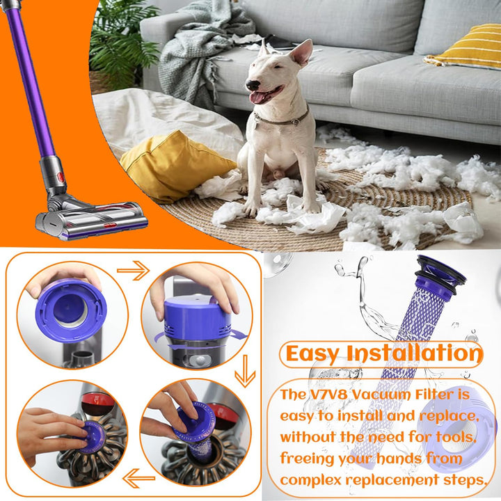 6 Stück V7 V8 Filter für Dyson, Ersetzt Filter und Vorfilter für Dyson V8 V7 Animal Absolute Motorhe