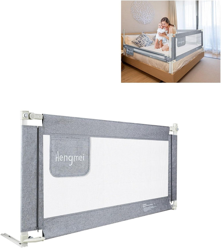 JOIEYOU Bettgitter Rausfallschutz Bett Höhenverstellbar 180cm Bettschutzgitter mit Schnallendesign f