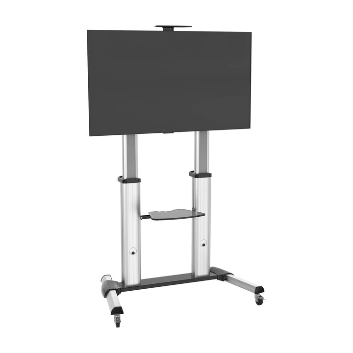 PureMounts PDS-0011C Single Screen TV Standfuss, VESA: bis 1000x600 mm silbergrau/schwarz, Standfuss