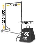 GERSO Profi Schwerlast Kleiderständer höhenverstellbar 125–205 cm | 150 kg Tragkraft | Industrie-Qua