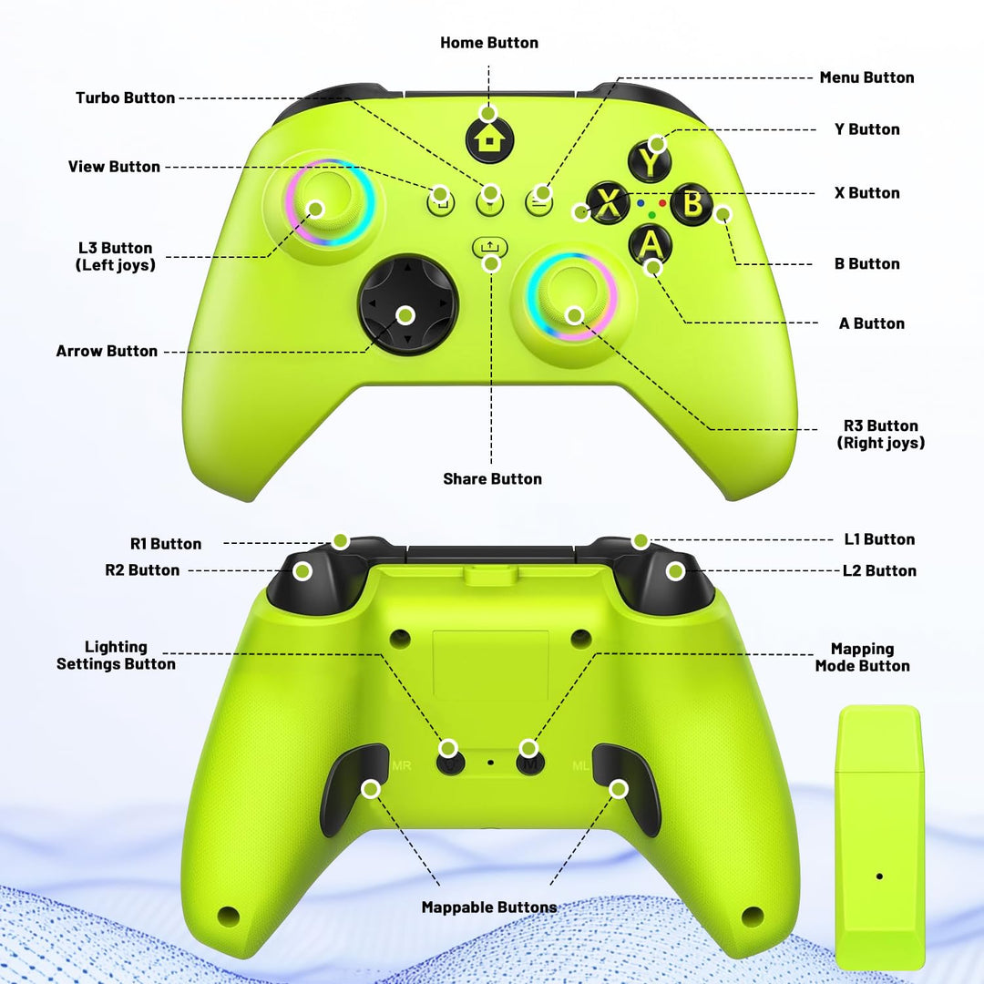 Lampelc Xbox One Controller, Xbox Wireless Controller für Xbox Series X&S/Xbox One/Elite/Windows 7/8