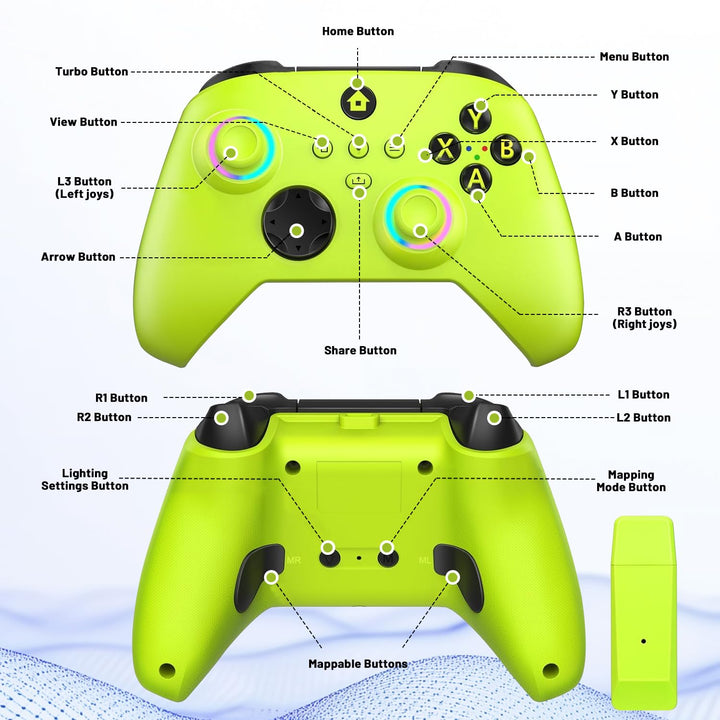 Lampelc Xbox One Controller, Xbox Wireless Controller für Xbox Series X&S/Xbox One/Elite/Windows 7/8