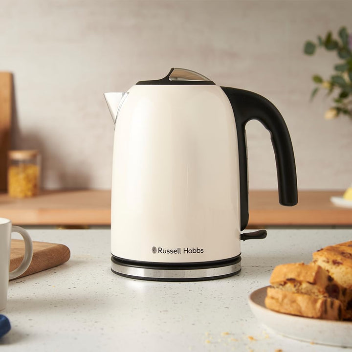 Russell Hobbs Wasserkocher [1,7L, 2400W] Colours Plus Jasmine (Edelstahl-Akzente, Schnellkochfunktio