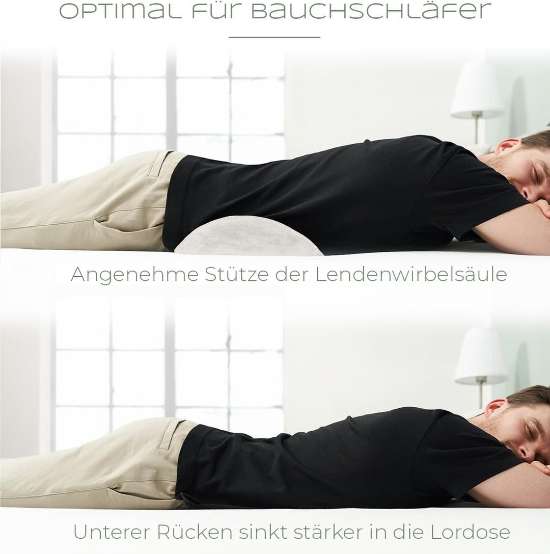 WELL B4 Ergonomisches Lendenwirbelkissen für Bett &amp; Sofa - Lendenkissen zur Rückenstütze im Liegen -