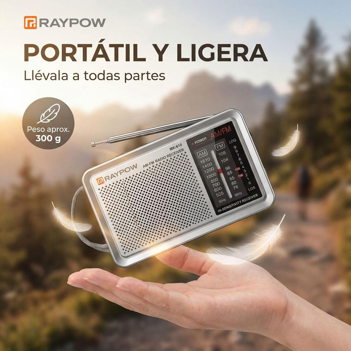 Tragbares Radio, 2-Band-Radio, FM-Transistorradio, tragbare Tasche, funktioniert mit 2 Batterien LR2