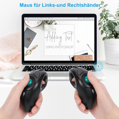 IMAGE Trackball Maus Kabellose USB Hanheld Funkmaus mit Laser für Rechts- oder Linkshänder