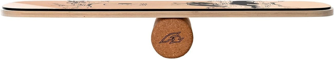 F2 Set Kork Balance Board Flat Shape + Halbkugel Modell wählbar Surf 84x31cm + Halbkugel, Surf 84x31