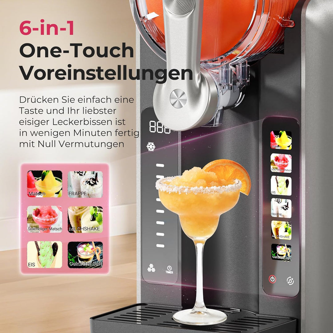 INITIO Slush Maschine mit 6 Modi, 2,6L Slush Eismaschine für Slushi, Eiscreme, Eis-Cocktails, Eiskaf
