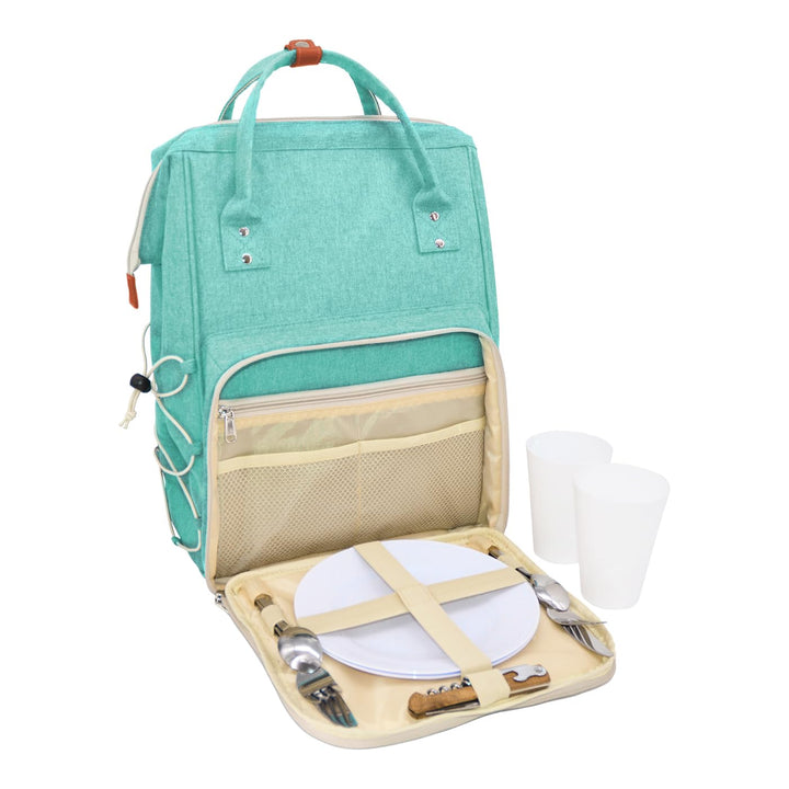 Les Jardins de la Comtesse Picknick-Rucksack für 2 Personen, isoliert, Türkis, 1,5 kg, 31 x 19 x 42