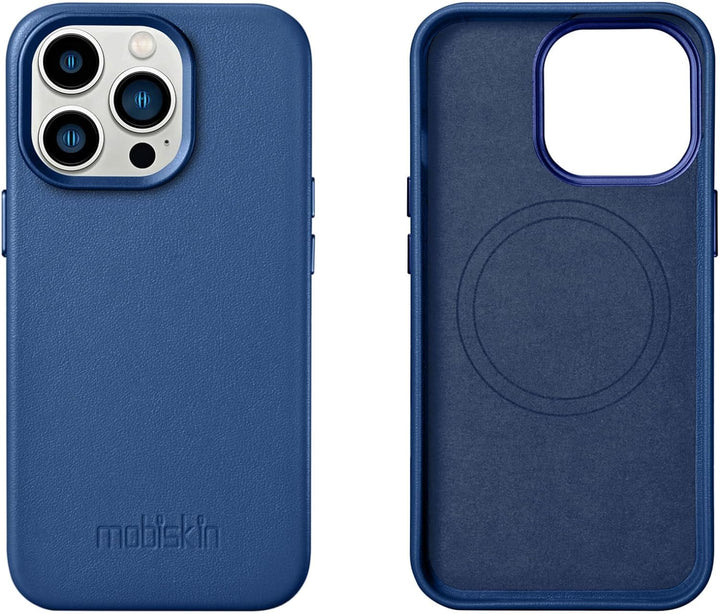 Mobiskin Hülle kompatibel mit Apple iPhone 14 PRO (6,1 Zoll), Handyhülle mit echtem Leder, Case, Sch