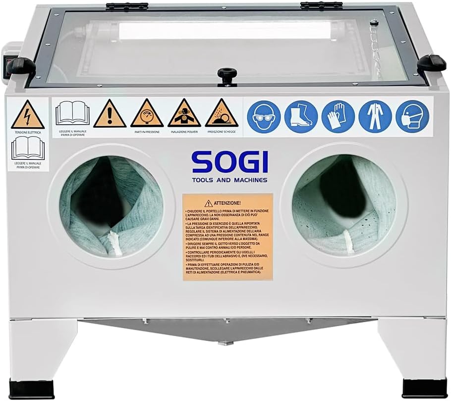 SOGI S-56 Sandstrahlkabine Tischgerät + Strahlmitte (S-56 + Korund GRA-36)
