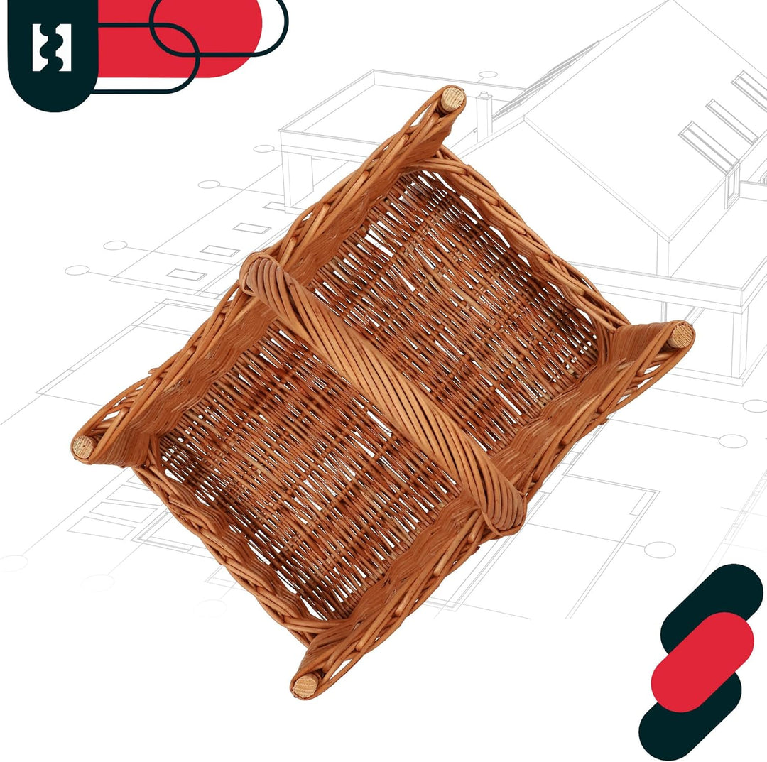 KOTARBAU® Weidenkorb für Brennholz - 45 x 29 x 45 cm - Holzkorb für Kaminholz - Erntekorb - Kaminhol
