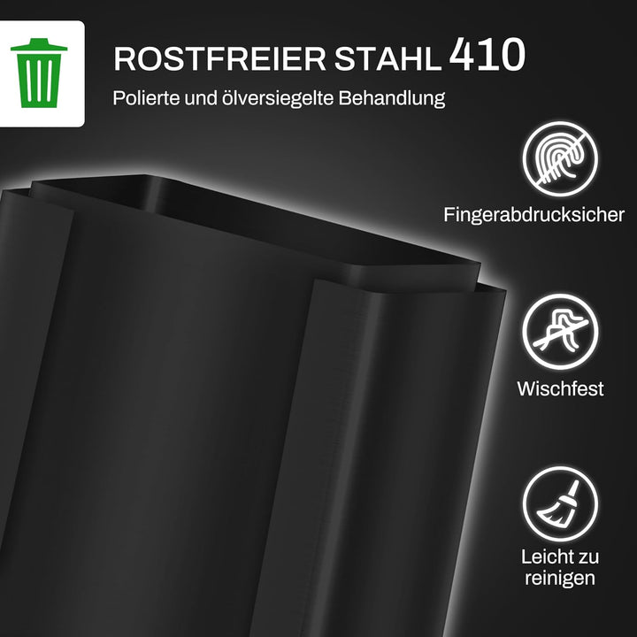 HOMCOM Mülleimer Küche 2x25L Treteimer mit Softclose-Deckel Pedal Fingerabdruckfreie Edelstahl Müllt