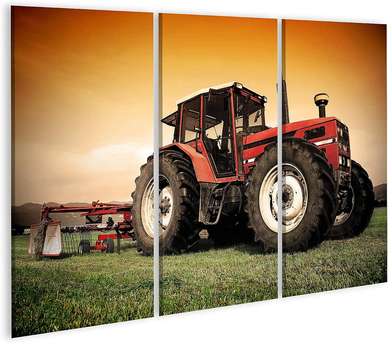 islandburner Bild auf Leinwand Alter Traktor Auf Der Wiese Bilder Wandbilder Poster Leinwand 130x80c