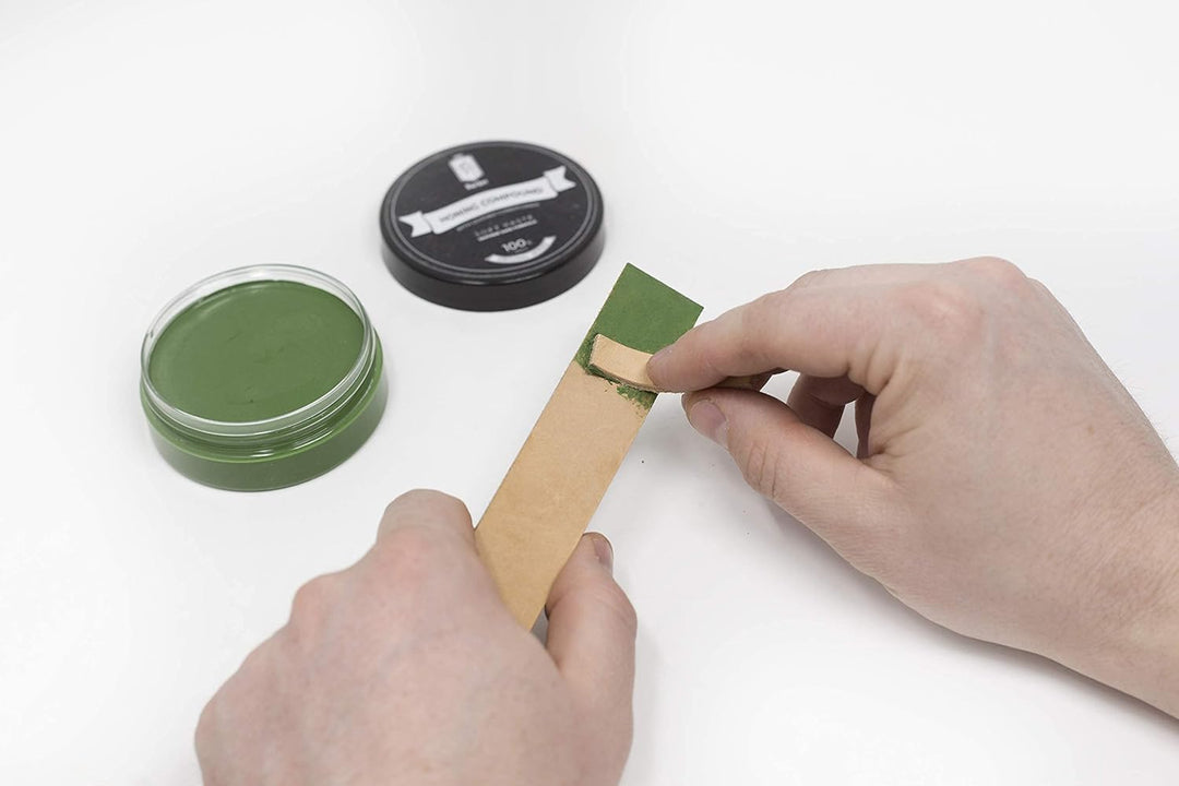 Bacher Messerschärf-System Abziehleder – Set 2X Streichriemen + 4X Abziehpaste – für Fixed Angle-Sch