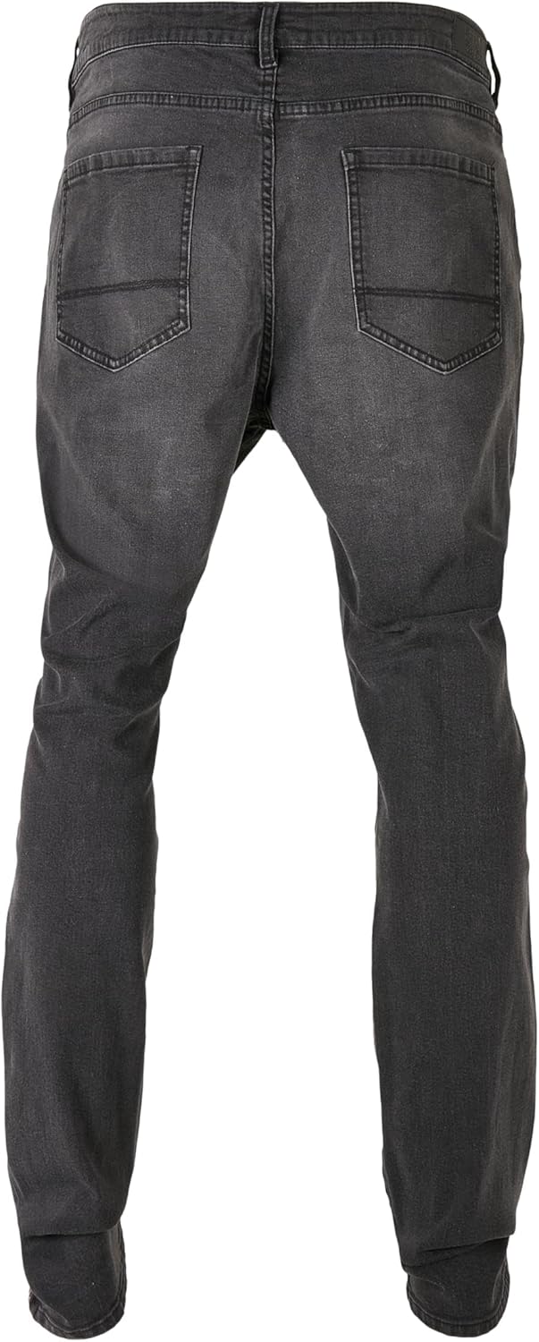 Urban Classics Herren Slim Fit Zip Jeans Hose 29W / 32L Real Black Washed, 29W / 32L Real Black Wash