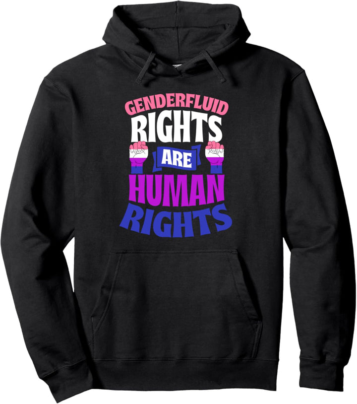 Genderfluid Rights Are Human Rights Genderqueer Pride Pullover Hoodie