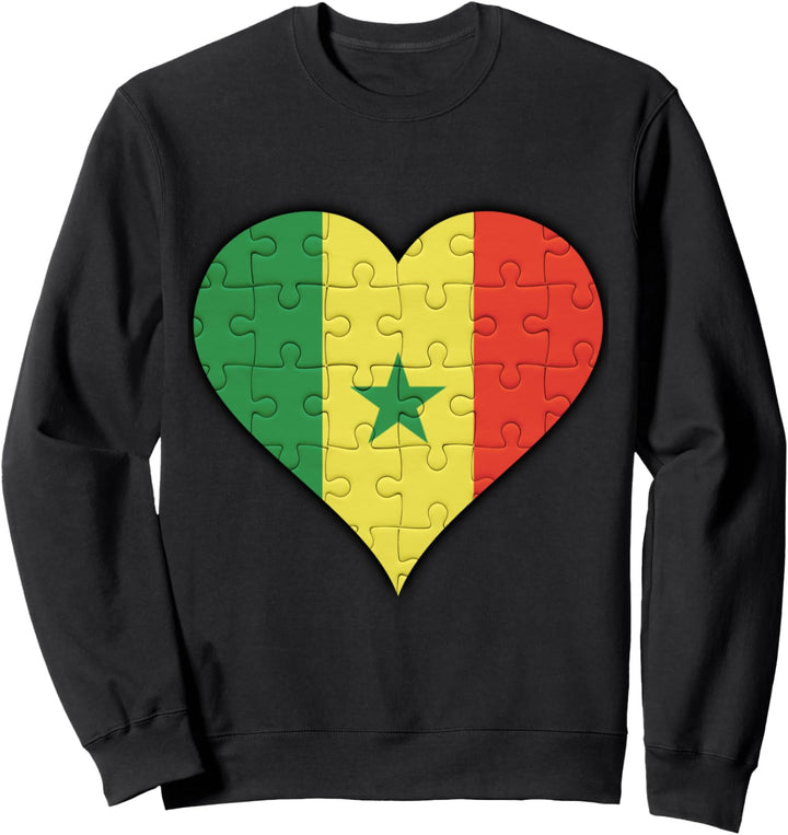 Senegal Senegalesische Flagge Herz Sweatshirt