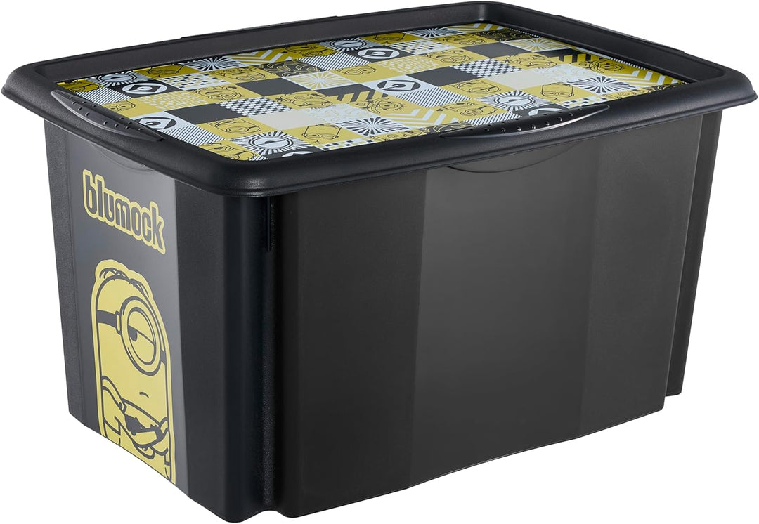 keeeper karolina Aufbewahrungsbox mit Deckel, 45 l, Dreh- und stapelbar, Design: Minions, Mosaic, Fü