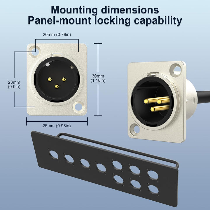 J&D XLR-Kabel D-Typ, 2 Stück XLR-Durchgangskabel, Buchse auf Stecker Adapter Nylonummantelung für St