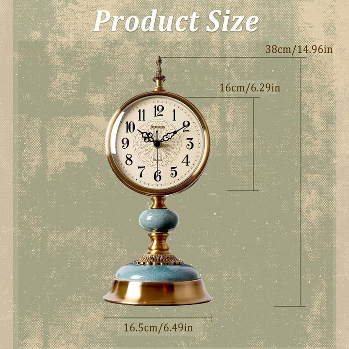 Vintage Tischuhr, Vintage Messing Standuhr, Antik Silent tischuhr für Wohnzimmer, Klassische Nostalg