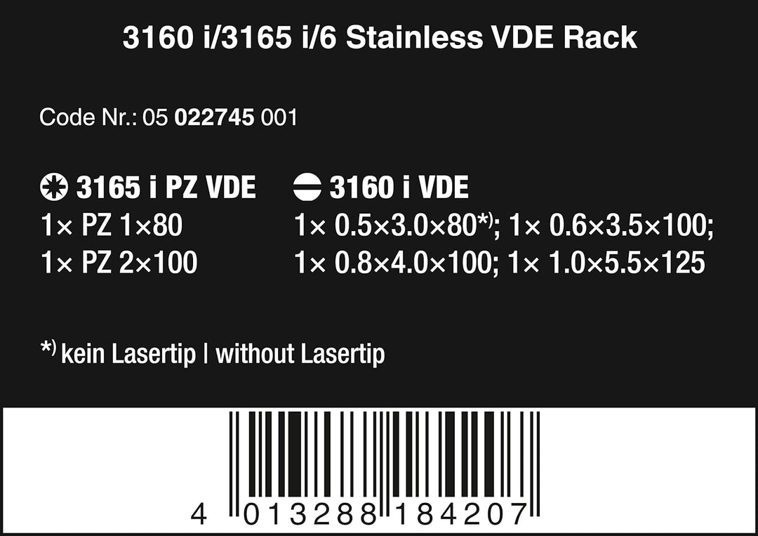 Wera 3167 i/7 VDE-isolierter TORX® Schraubendrehersatz, Edelstahl + Rack, 7-teilig & 3165 i/6 Schrau