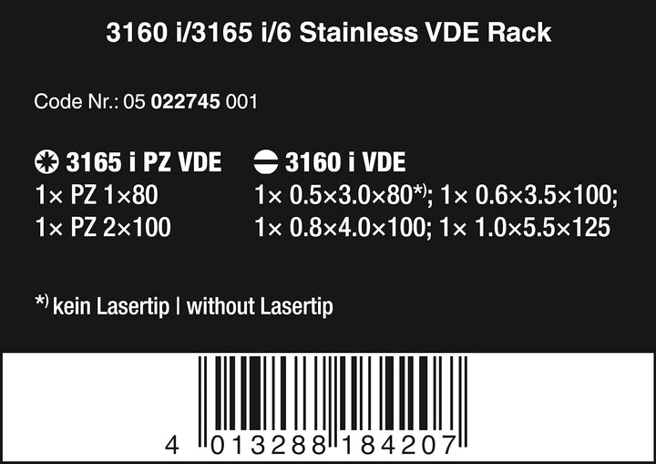 Wera 3167 i/7 VDE-isolierter TORX® Schraubendrehersatz, Edelstahl + Rack, 7-teilig & 3165 i/6 Schrau