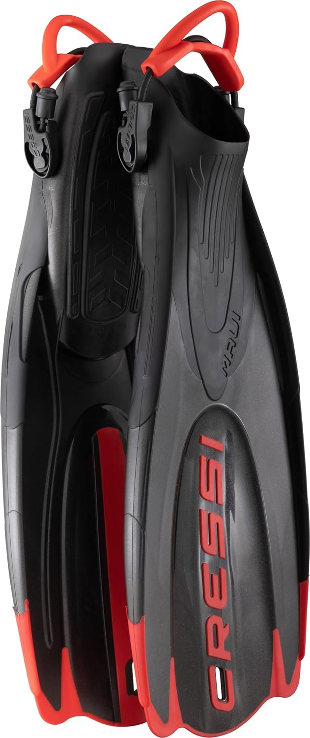 Cressi Unisex-Adult Maui Fins Flossen L-XL Schwarz/Rot, L-XL Schwarz/Rot