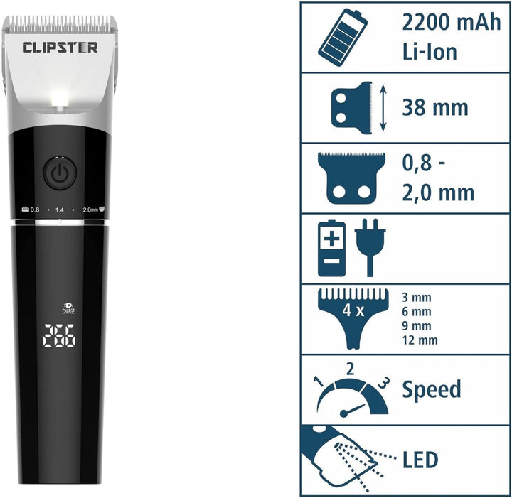 Kerbl Schermaschine Clipster DeloX Zubehör digital, Schwarz