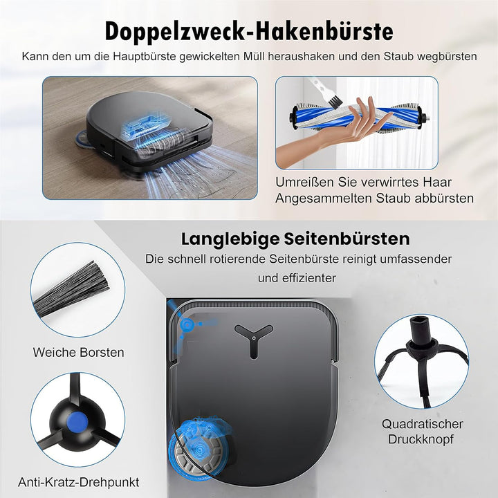 33 Stück Zubehörset für ECOVACS DEEBOT X5 Omni /X5 Pro Saugroboter, 2 Hauptbürste 6 Staubbeutel 6 Wi